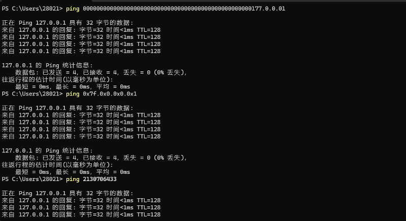 IP地址的10种表示方法